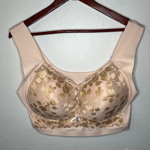 Senobra Other - NWT Senobra Elegant Gold Leaf Patterned Women's Bra 5XL
